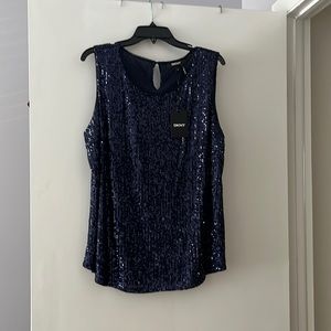 New XL (14/16) Navy Sequin Sleeveless Top